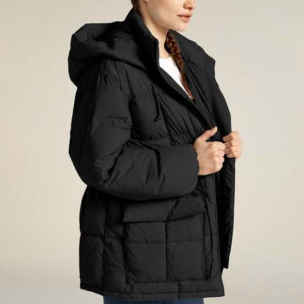 Beyond Yoga Black Puffer Jacket with Detachable Hood - NWT